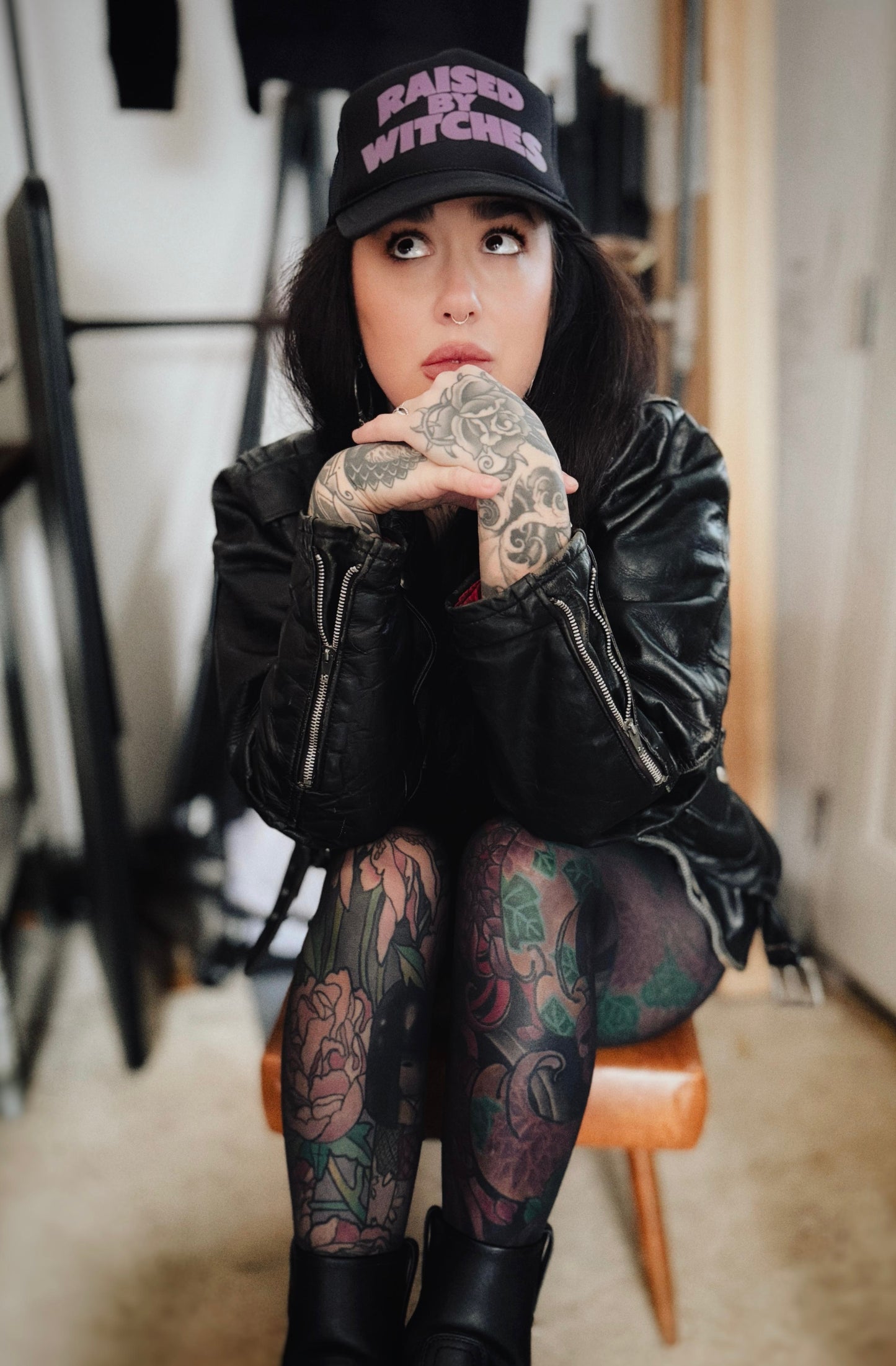 Raised By Witches - Reality Master Logo Black Trucker