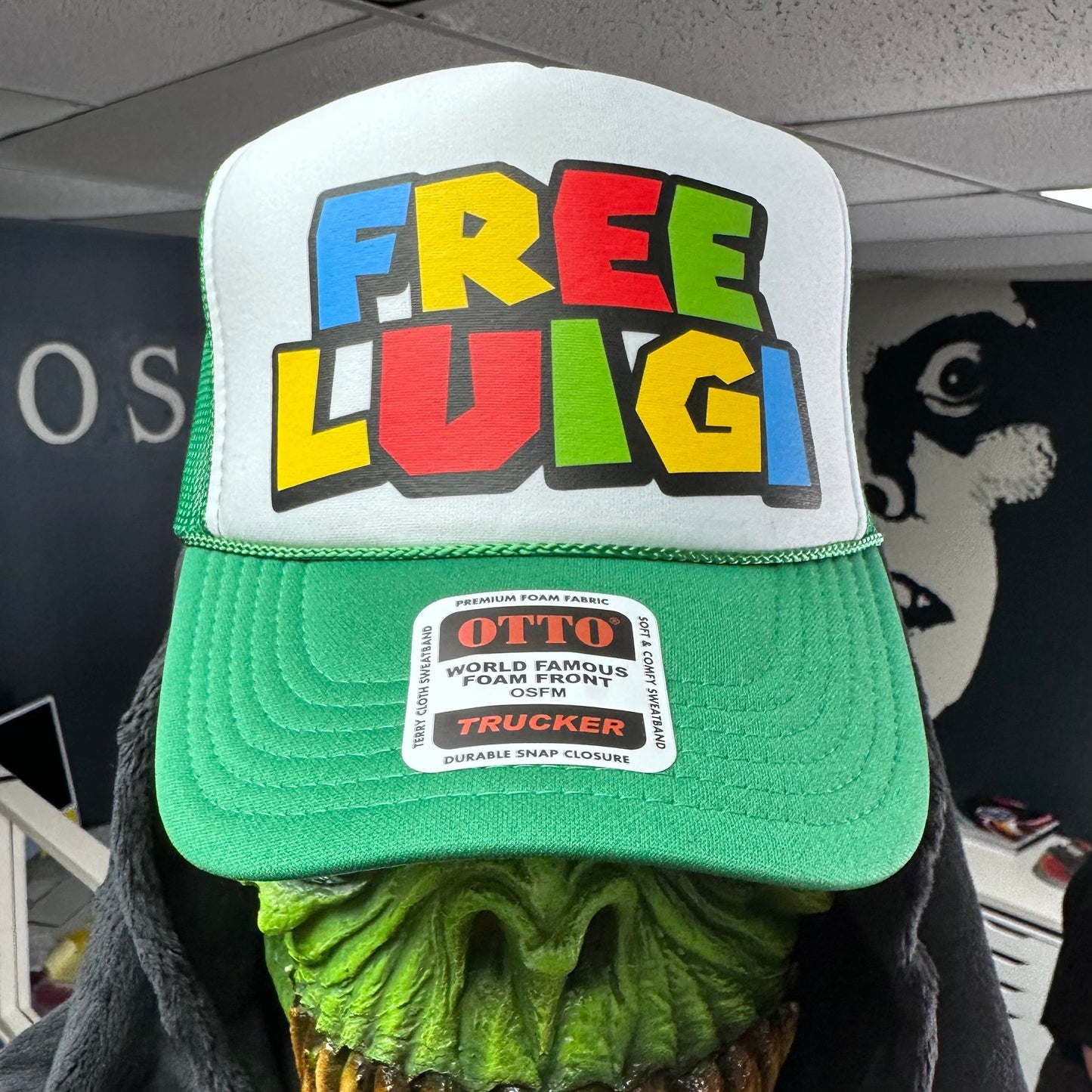 Free Luigi - Green and White Trucker Cap