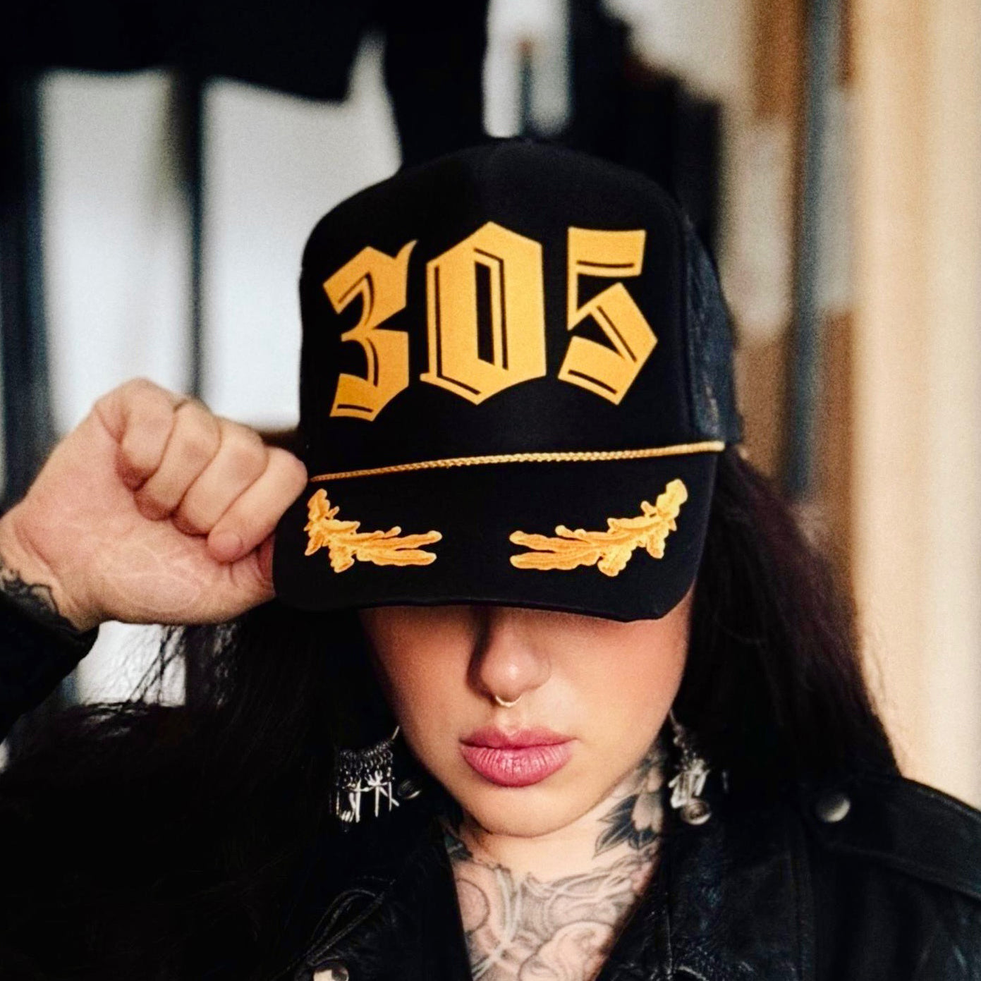Raised By Witches - 305 Black and Gold Laurel Trucker