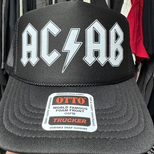 AC/AB - White on Black Trucker Cap