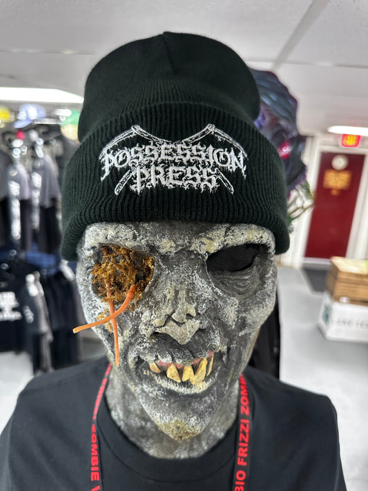 Possession Press - Black Embroidered Logo Beanie