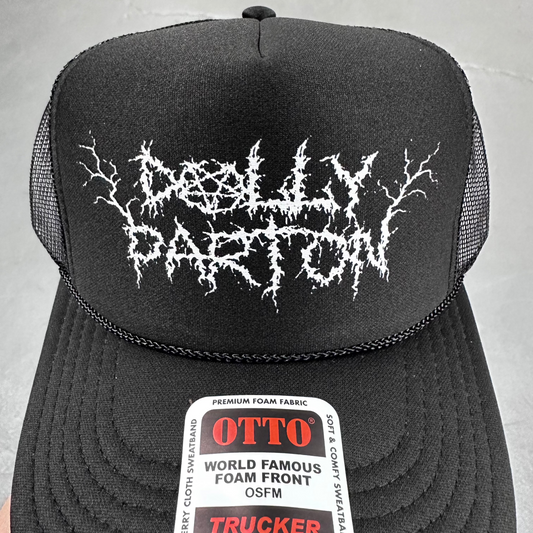 Dolly - White on Black Trucker Cap