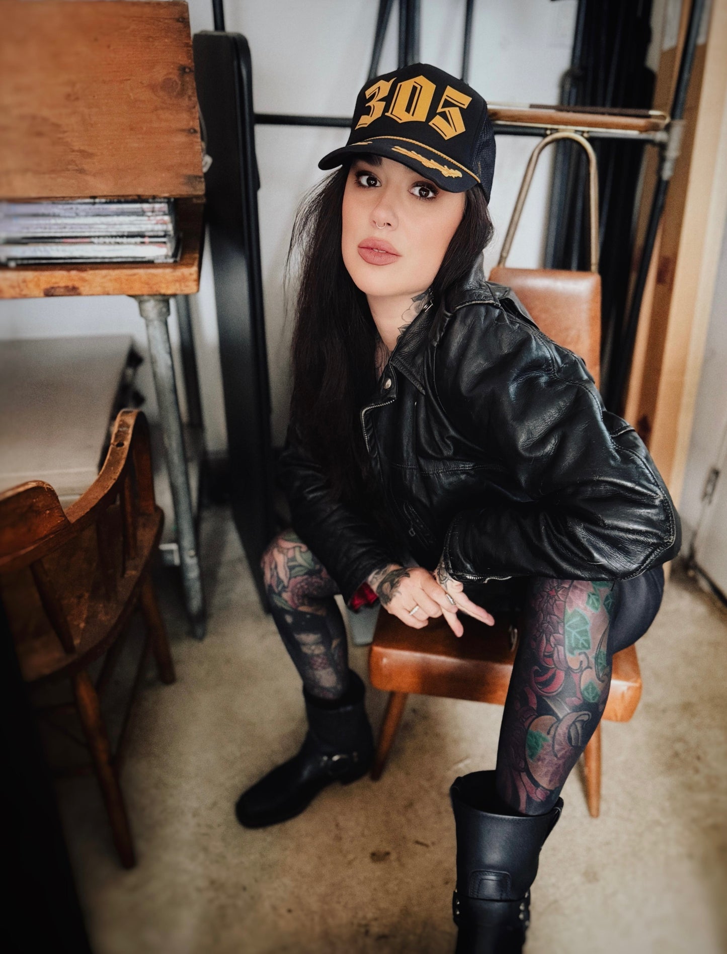 Raised By Witches - 305 Black and Gold Laurel Trucker