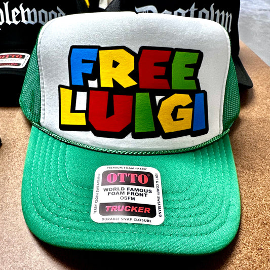 Free Luigi - Green and White Trucker Cap
