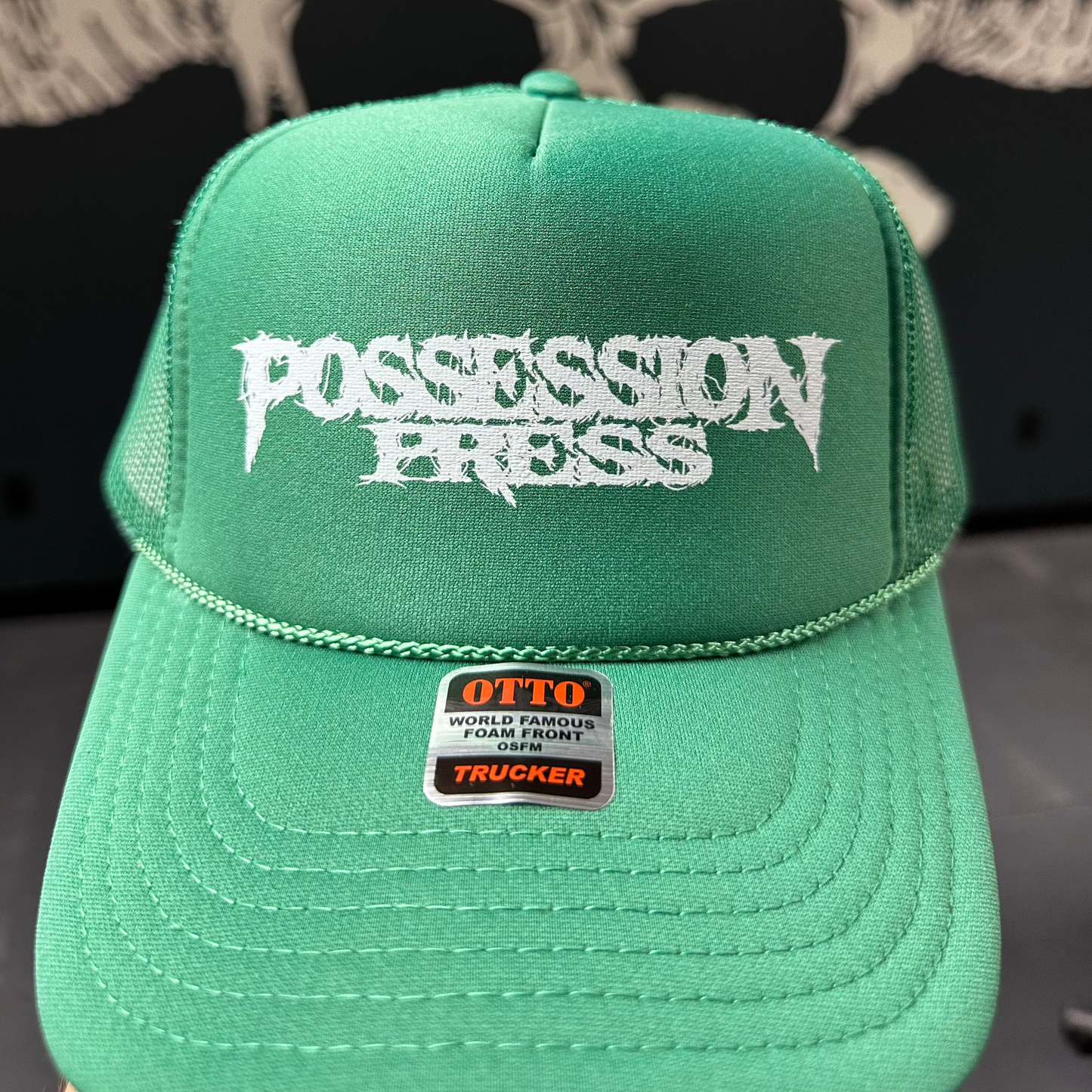 Possession Press - Green and White Trucker Cap