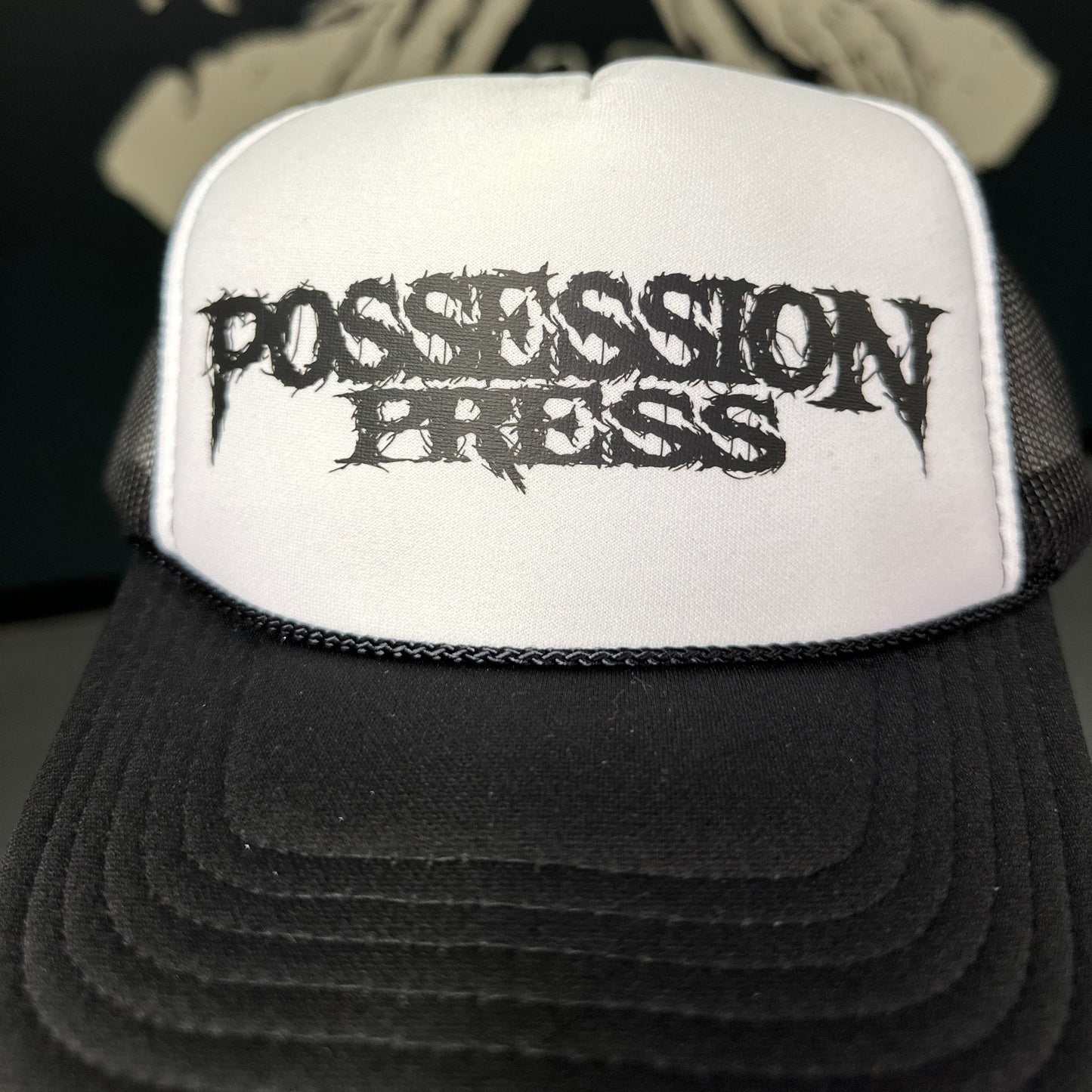 Possession Press Trucker Cap - Black with white front