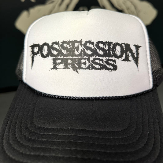 Possession Press Trucker Cap - Black with white front