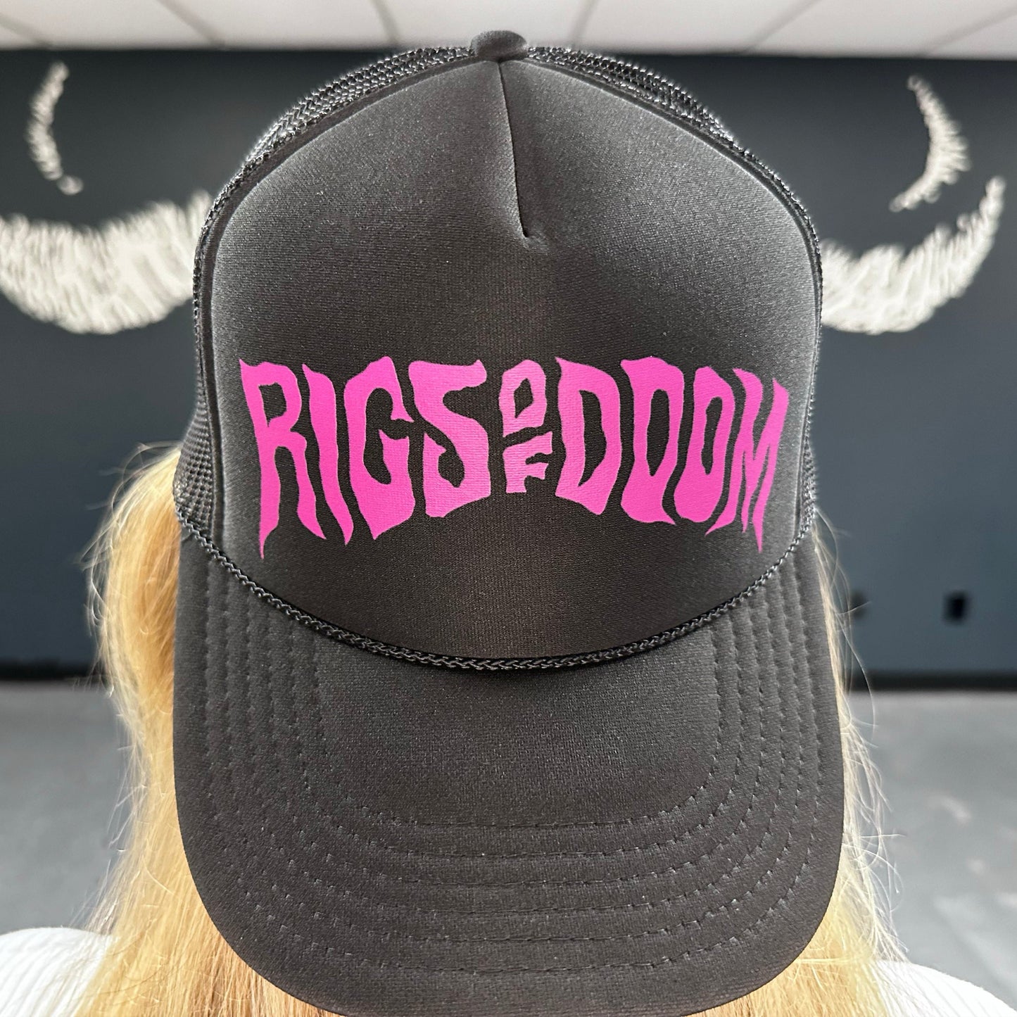 Rigs of Doom - Black Trucker Cap with Purple Logo