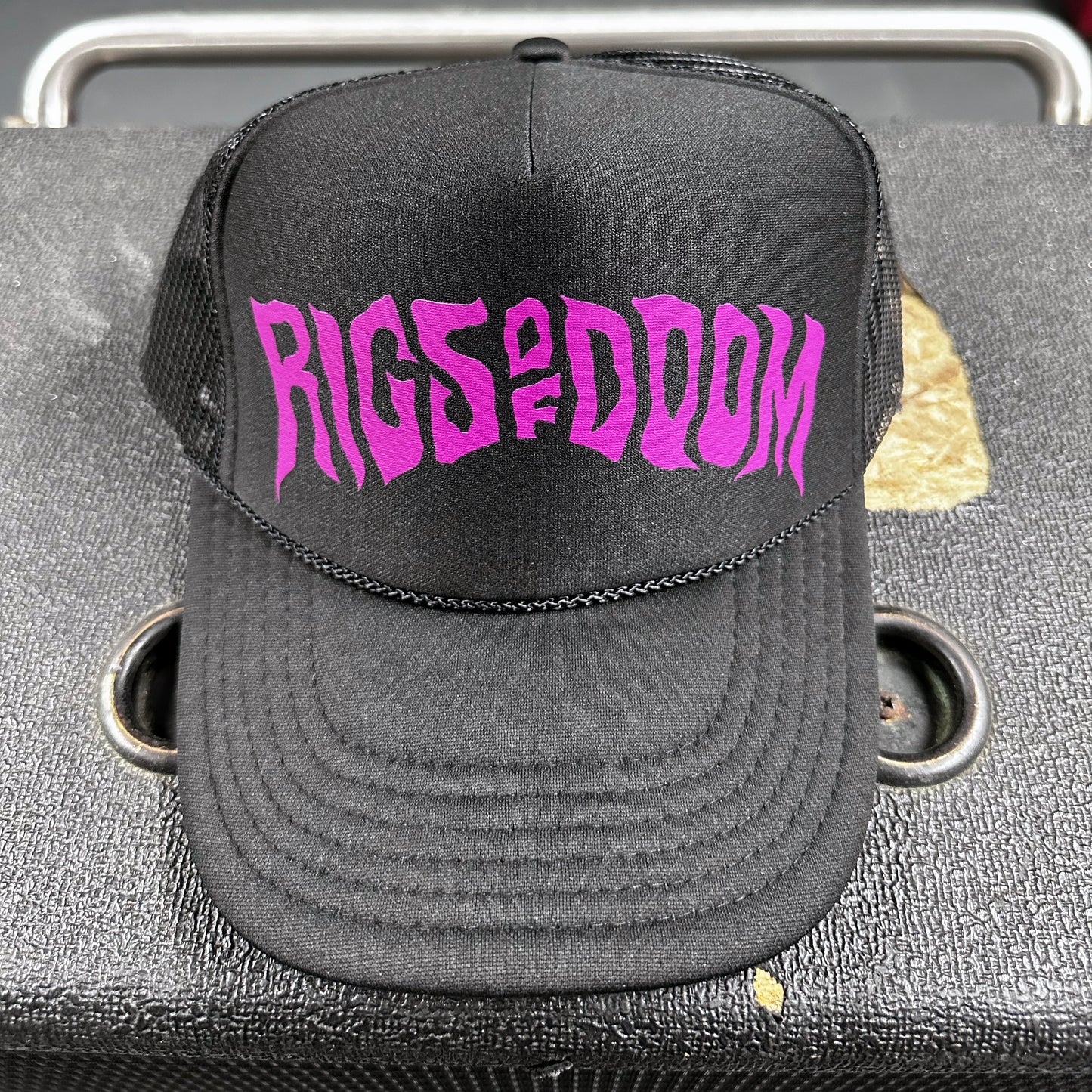 Rigs of Doom - Black Trucker Cap with Purple Logo